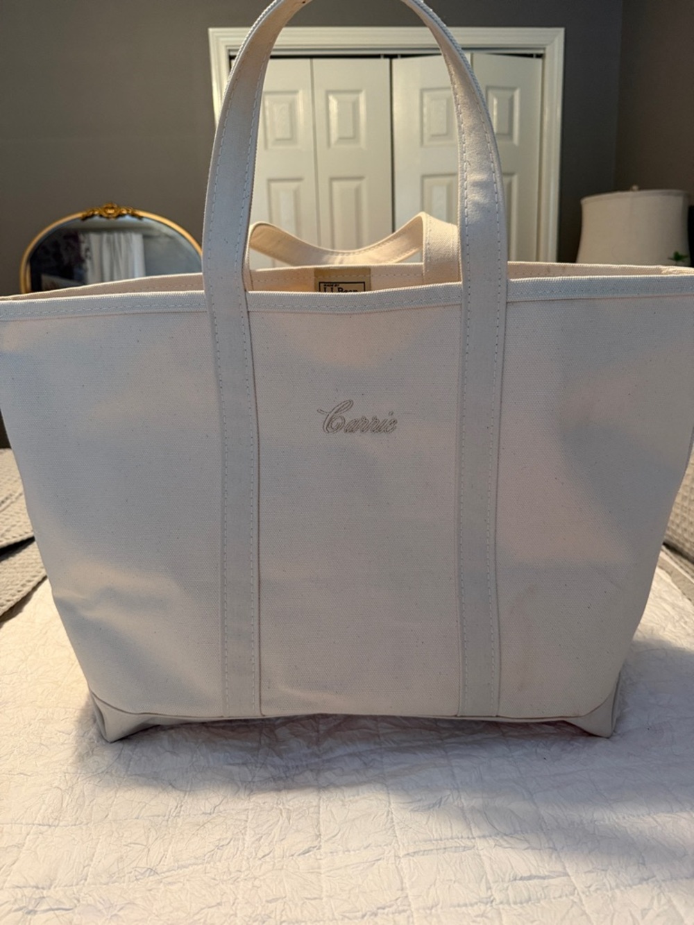 Canvas Tote Bag with Handles - White